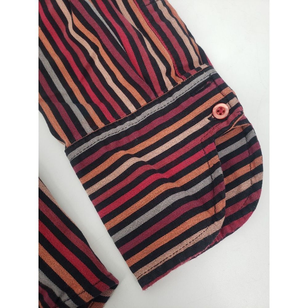 Lane Bryant Womens Long Sleeve Button Front Shirt Blouse Colorful‎ Stripe 14 16 - Picture 5 of 8